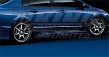 Mugen Aero: 2006-2011 Civic 4-Door - Side Spoiler Set