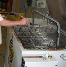 Head Cleaning in Hot Solution Parts Washer