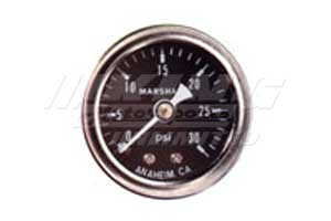 Marshall Fuel Pressure Gauge - Black Face/ Silver Bezel