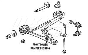 Mugen Front End Hard Bushings - Front & Rear Lower Damper Set - 4 Piece Set