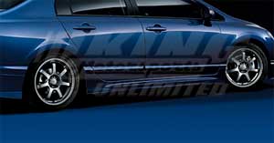 Mugen Aero: 2006-2011 Civic 4-Door - Side Spoiler Set