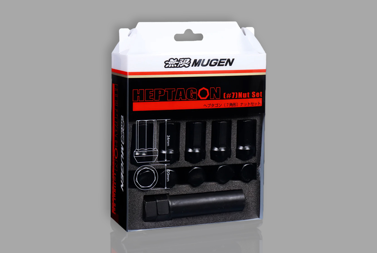 Mugen Wheel Nut Set - Heptagon #7, Straight Taper Seat
