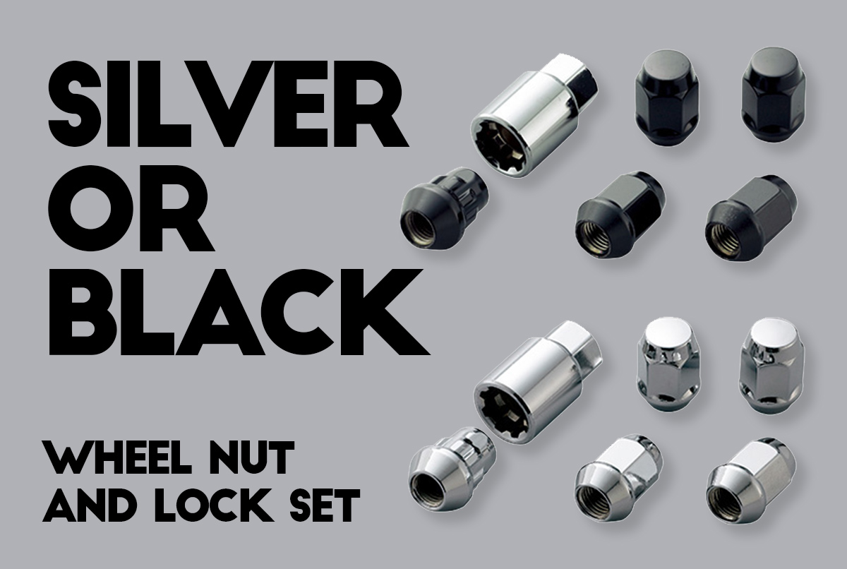Mugen Wheel Nut & Lock Sets - Straight Taper Seat. Available in Chrome or Black
