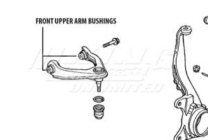 Mugen Front End Hard Bushings - Front Upper Arm Set - 4 Piece Set