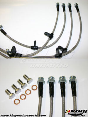 thumbnail image 2 of Techna-Fit Stainless Steel Braided Brake Line Kit For 1999-2000 Honda Civic Si (B16A) 2 of 6