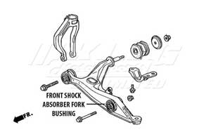 Mugen Front End Hard Bushings - Front Shock Absorber Fork Set