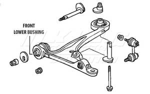 Mugen Front End Hard Bushings - Front Lower Arm Set - 2 Piece Set