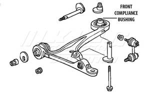 Mugen Front End Hard Bushings - Front Compliance Set - 2 Piece Set