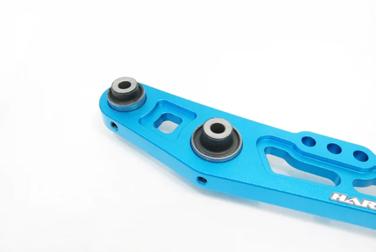 Hardrace Rear Lower Arms Aluminum 50mm shock bushings (Harden Rubber) Blue