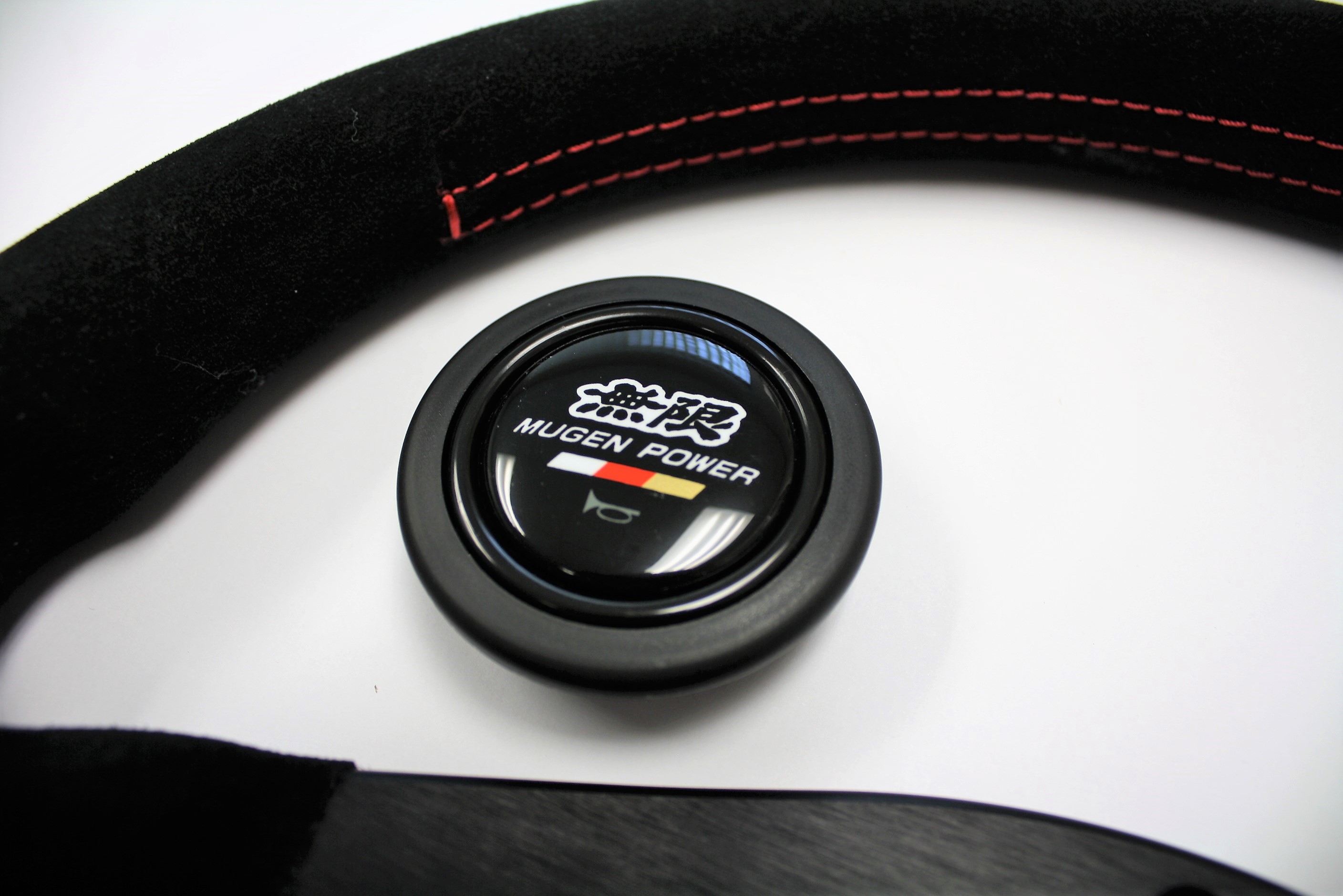 Mugen Racing 3 Steering Wheel Suede with Red Stitch 53100-XG8-K1S0