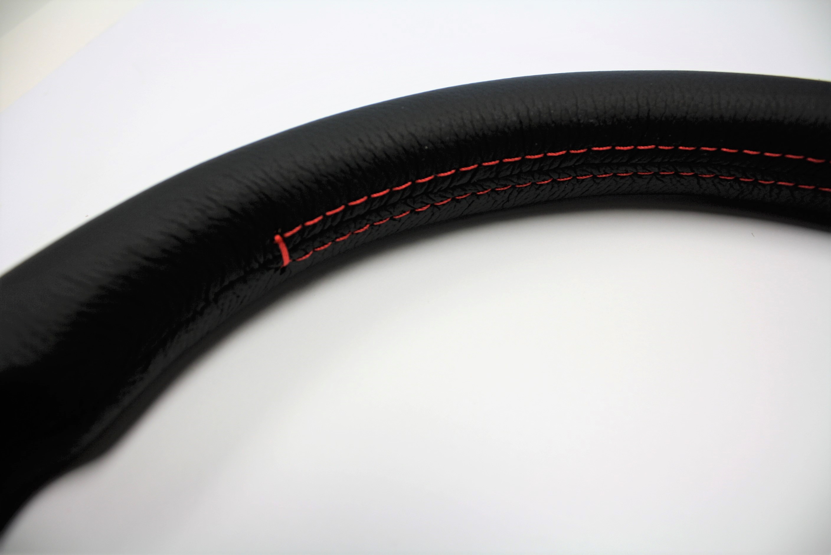 Mugen Racing 3 Steering Wheel Black Leather with Red Stitch