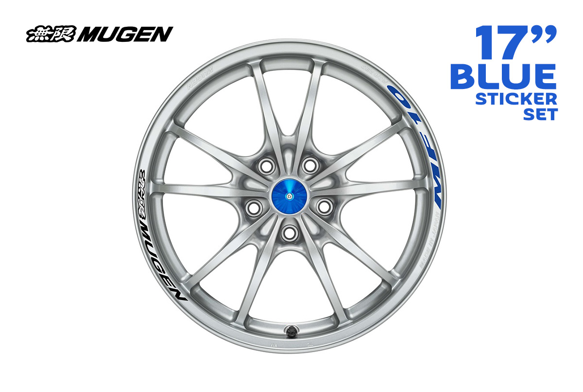 Mugen 17" Blue MF10 Wheel Sticker Set - 8 pieces for painted MF10 wheels, available at King Motorsports.
